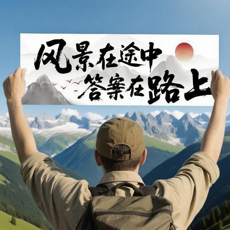 爬山手持条幅旅游手持小横幅防水户外手幅布旅游手持条幅团建手幅
