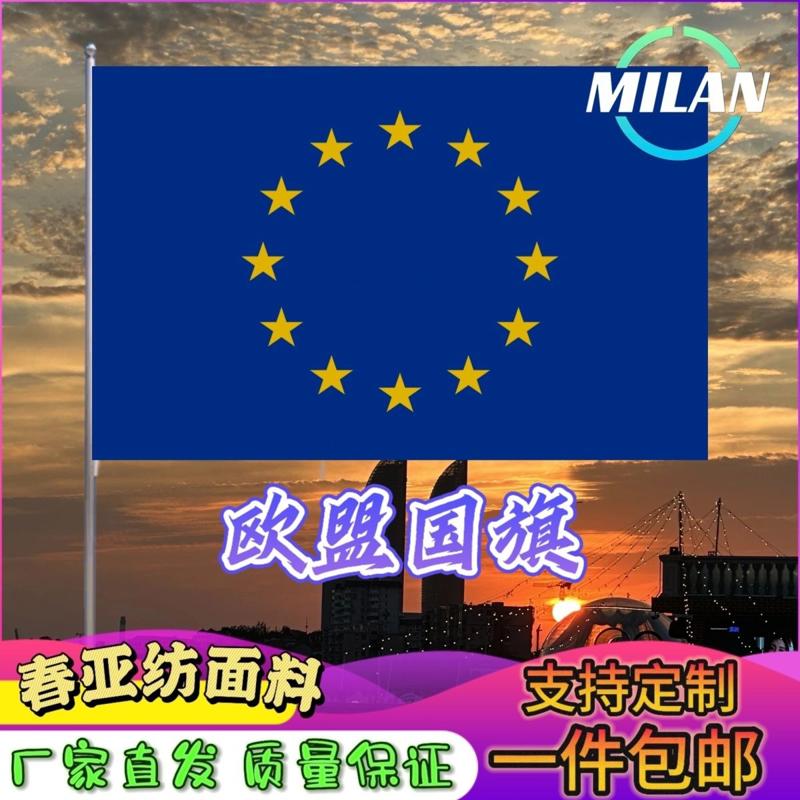 欧盟国旗尺寸2345678号欧盟手摇旗世界国旗中美英德法国俄罗斯旗