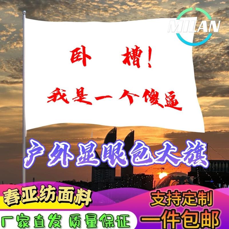 显眼包大旗定制文案 摇滚音乐节大旗 显眼包户外爬山挥舞旗帜