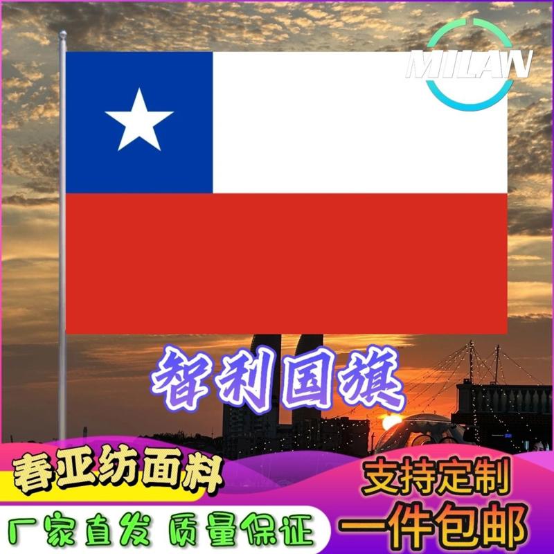 智利国旗尺寸2345678号智利手摇旗世界国旗中美英德法国俄罗斯旗