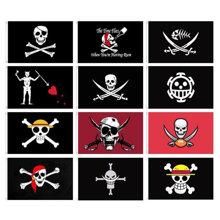 定制旗帜海盗旗骷髅旗海贼王旗帜草帽白胡子王红头巾鬼节万圣节