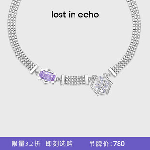 lost echo宝石猎人锆石盒子宽链条chocker项链锁骨链 断码