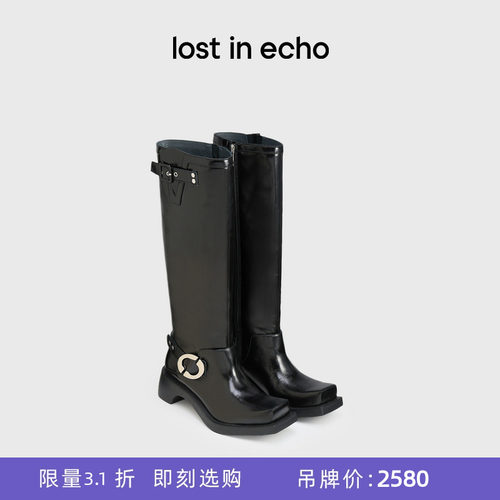 lostinecho异型方头直筒机车靴
