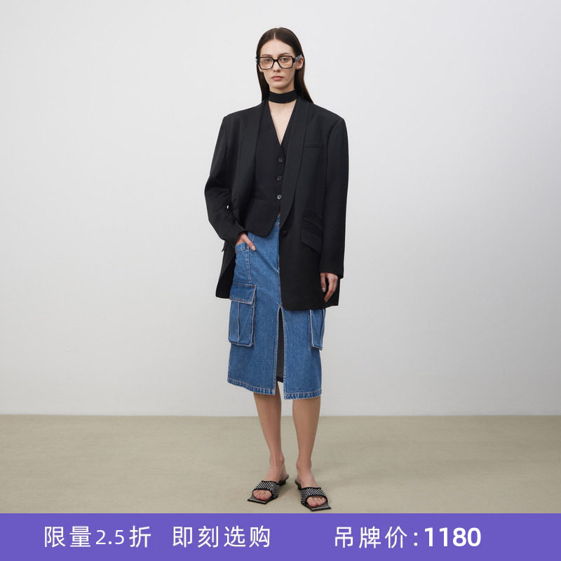 lostinecho直筒口袋工装牛仔裤图片