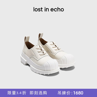 [断码]lost in echo秋季复古猎鸭厚底休闲板鞋单鞋大头德比西装鞋
