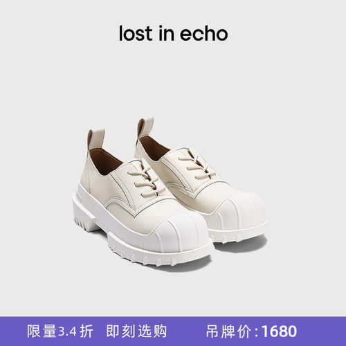 [断码]lost in echo秋季复古猎鸭厚底休闲板鞋单鞋大头德比西装鞋