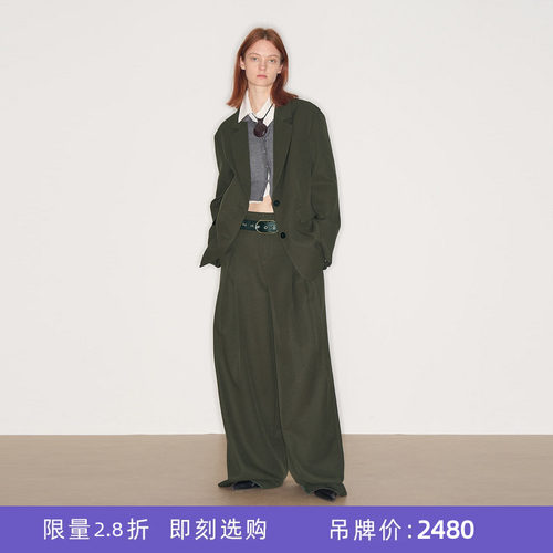 [断码]lost in echo宽松落肩口袋翻领西装阔腿西装裤（微瑕）