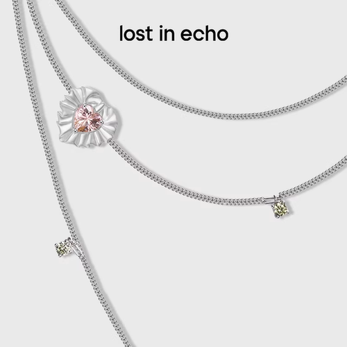 lostinecho高级多层纯银长项链