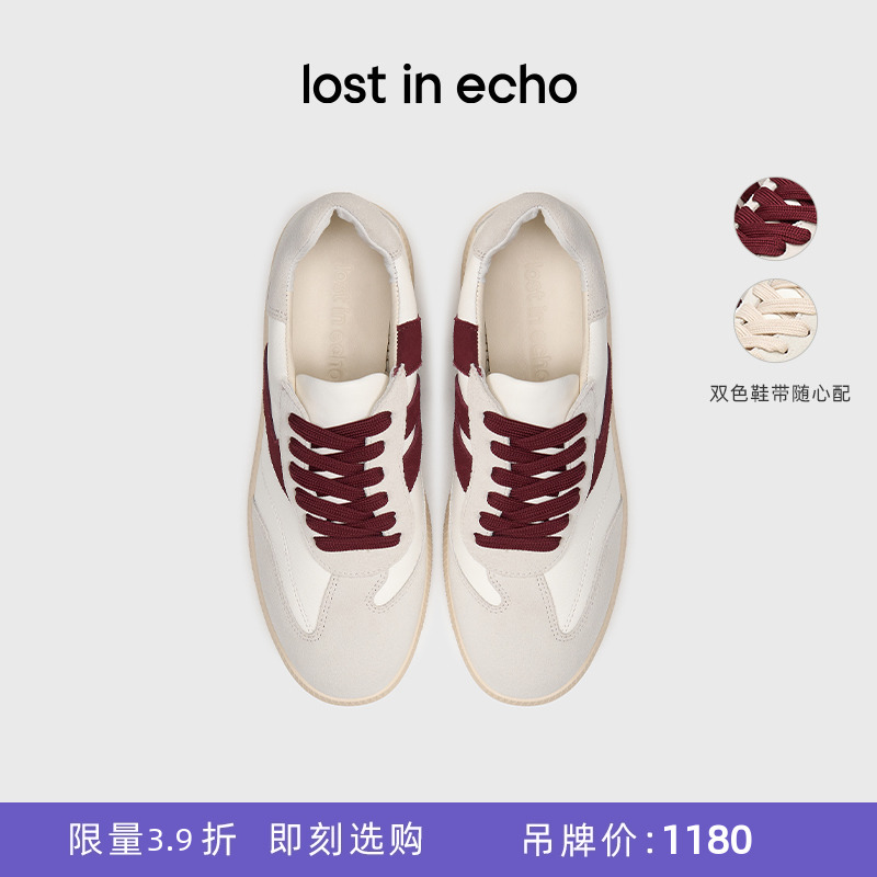 lostinecho复古银色休闲德训鞋