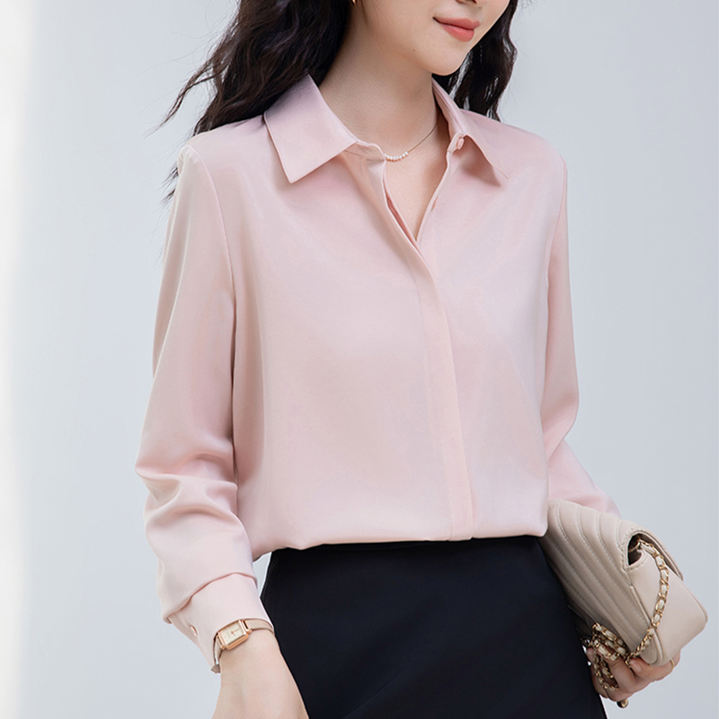 衬衫Forever长袖职业粉色通勤