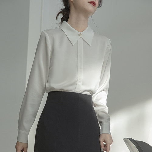 2025春秋新款设计感小众通勤上衣内搭衬衫气质职场装女士雪纺衬衣