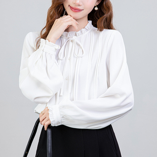 木耳边白色衬衫 法式 女设计感气质内搭叠穿上衣 新款 2026春季