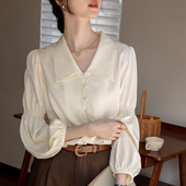 法式 2026春秋新款 女高级感灯笼袖 衬衫 衬衣职业通勤通勤上衣 新中式