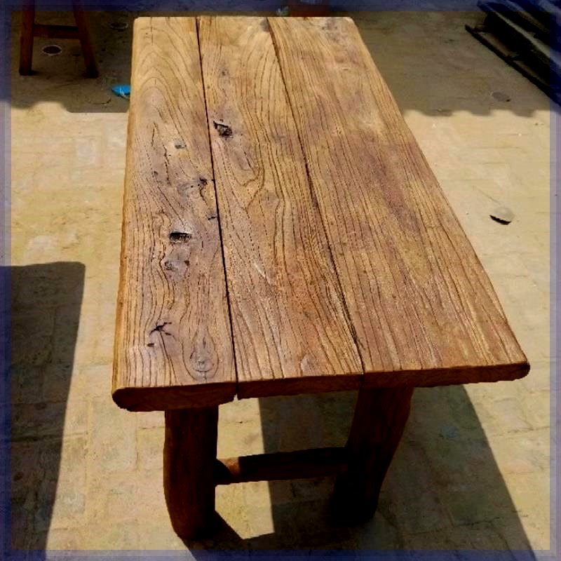 老榆木门板茶桌茶台风化木旧木板吧台桌面飘窗餐桌实木旧木桌定制