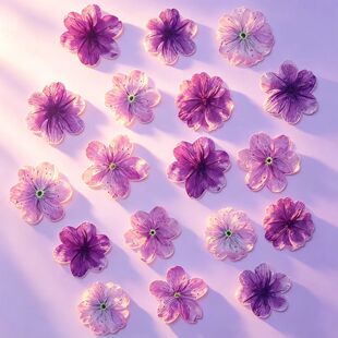 网红新款紫花朵糯米纸可食用零食蛋糕甜品咖啡点缀冷盘鸡尾酒装饰