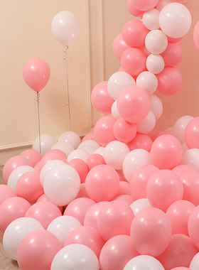 梦幻马卡龙气球高级感粉白色彩生日布置儿童无毒周岁派对场景装饰