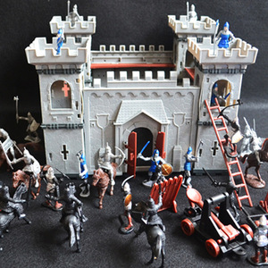 火柴人战争遗产玩具拼装城堡模型古代兵人士兵骑兵攻城弩儿童玩具