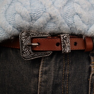 复古真皮小皮带简约百搭韩国装饰细腰带女装饰配裙子牛仔裤带学生