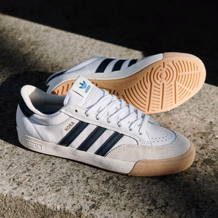 adidas NORA阿迪达斯男女滑板鞋复古低帮翻毛皮拼接24年新款正品