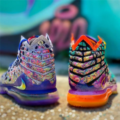 耐克Nike LeBron 17 What The紫绿鸳鸯实战篮球鞋男CV8079 CV8080