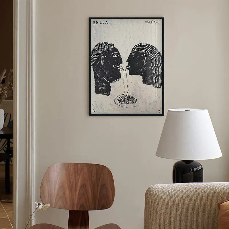 David Schmitt 版画艺术家趣闻黑白人物建筑装饰画幽默荒诞挂画