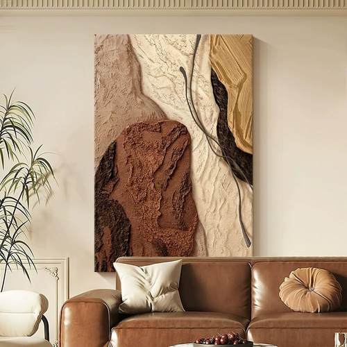 kc中古风玄关沙发背景抽象装饰画