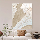 侘寂奶油风肌理沙发背景墙装 饰画高级感客厅玄关卧室挂画抽象壁画