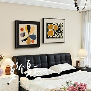 法式复古卧室床头装饰画几何抽象中古风餐厅挂画小众艺术双联壁画