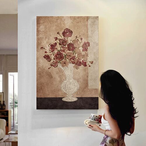 kc客厅玄关过道中古风花卉装饰画