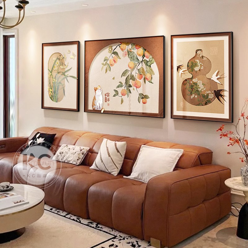 KC画廊客厅中古风柿柿如意装饰画