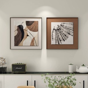简约现代餐厅装饰画抽象艺术客厅沙发背景墙挂画高级感肌理卧室画