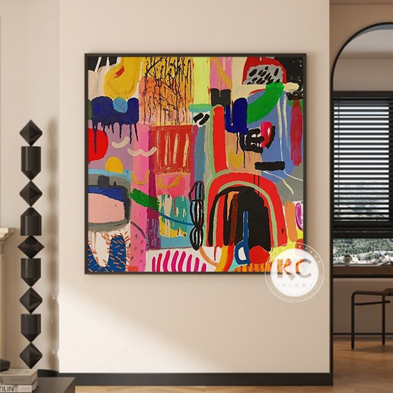 kc抽象趣味多巴胺客厅沙发装饰画