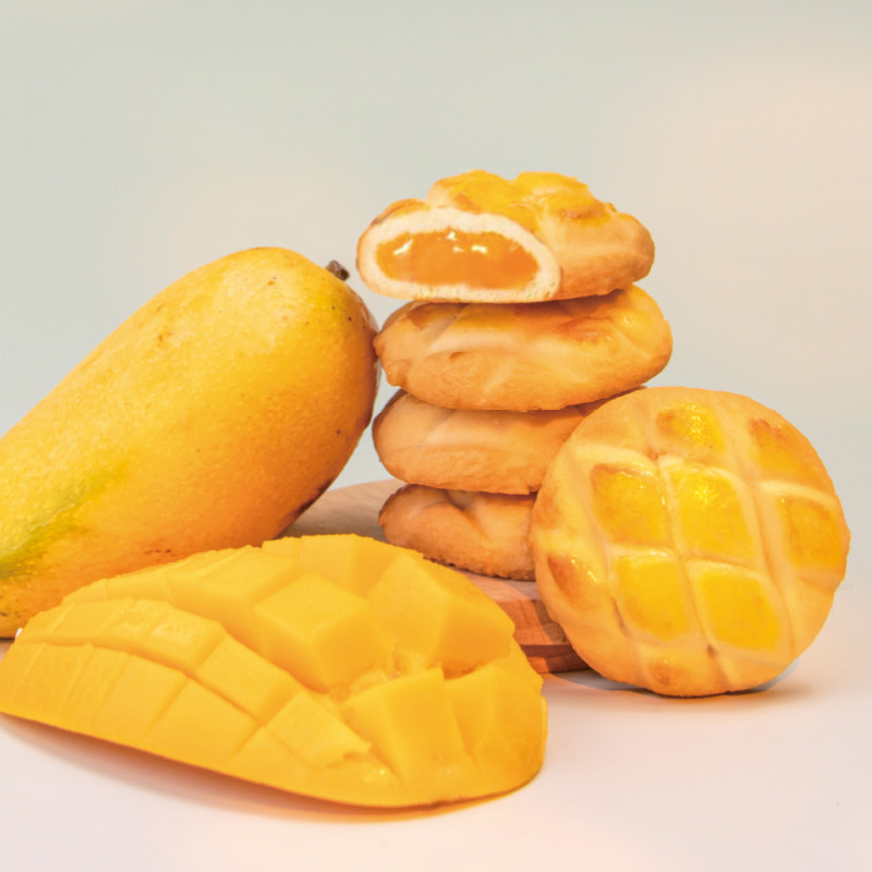 恒美芒果酱爆曲奇饼干烘焙优质软心甜心芒果夹心独立包装休闲零食