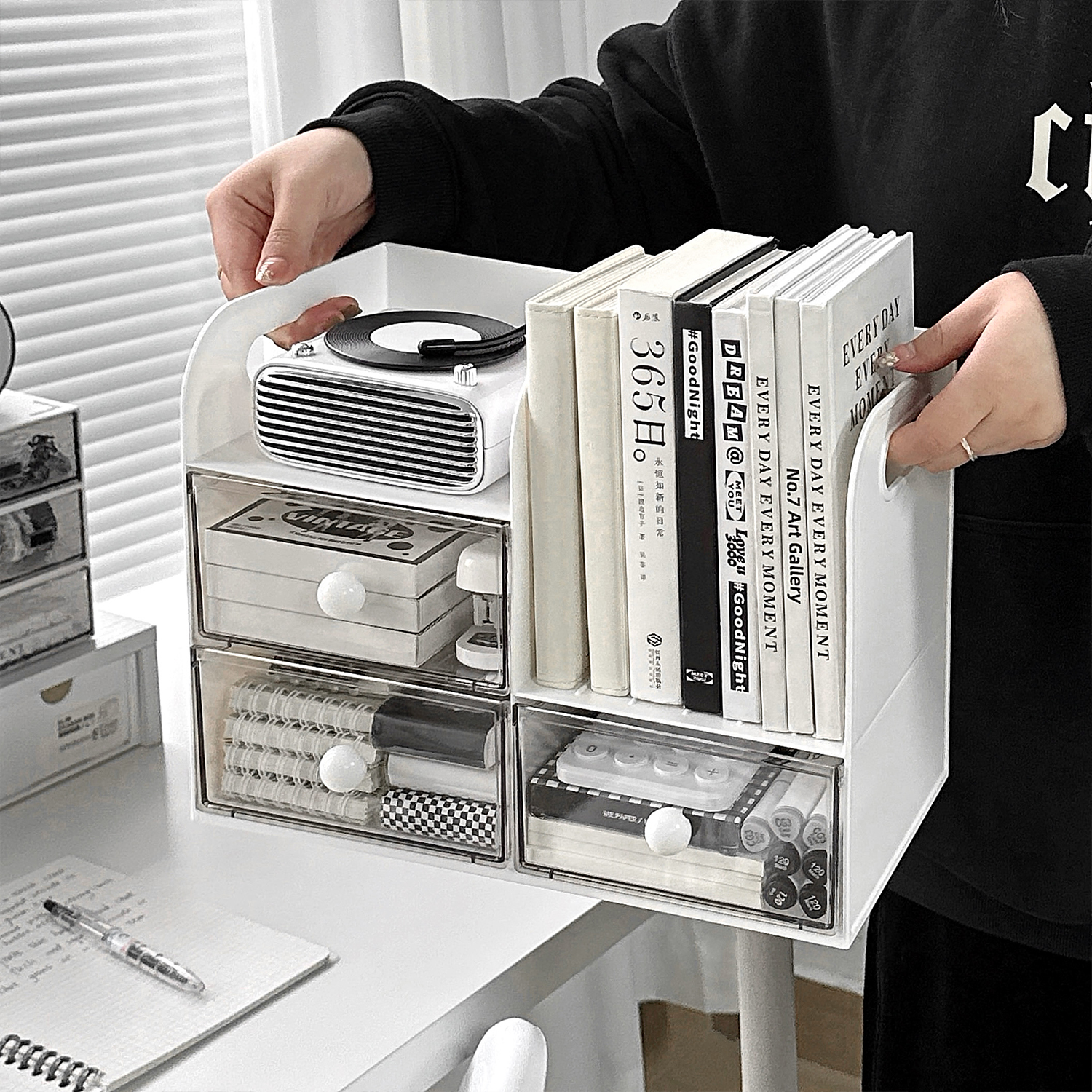 桌面收纳盒办公桌文具文件置物架