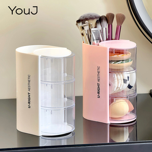 化妆刷桶收纳筒刷子收纳盒刷具防尘眼影刷化妆笔粉扑旋转收纳架子