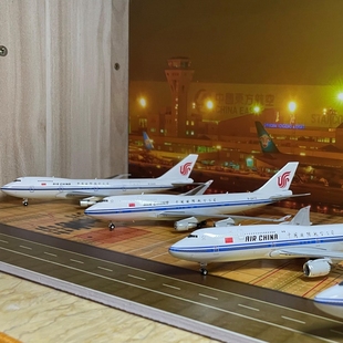 747中国国际航空带轮子仿真飞机模型客机航模摆件波音空客成品