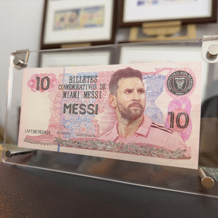 迈阿密梅西纪念钞版画亚克力板砖画框钟月鸟原创设计男生礼物