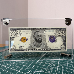 詹姆斯纪念钞版画亚克力板砖大小篮球钟月鸟原创设计男朋友礼物