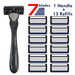 7层刀头可换剃须刀经济套装7-Blade Razor手动刮胡刀全身刮脱毛刀