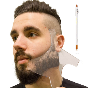 多功能胡子修剪造型板Beard Shaper Kit鬓角胡须梳剃须工具描线笔