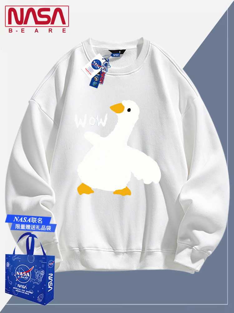 NASA 공동 버건디 라운드 넥 스웨트 셔츠 남성용 및 여성용 긴팔 티셔츠 새 커플 남성용 가을 탑 재킷 착용