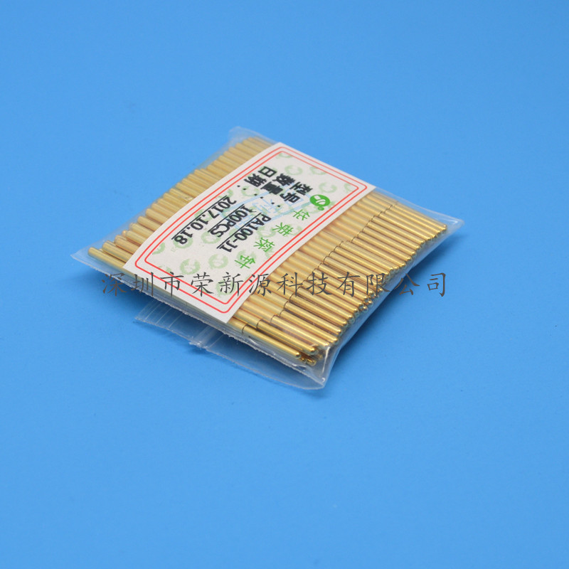 华荣探针PA100-J1（直上圆头）镀金头测试针1.36mm 弹簧针 顶针