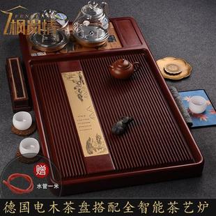 品电木茶盘家用大号茶海功夫茶具套装 紫檀促 茶台托盘 自动一体式