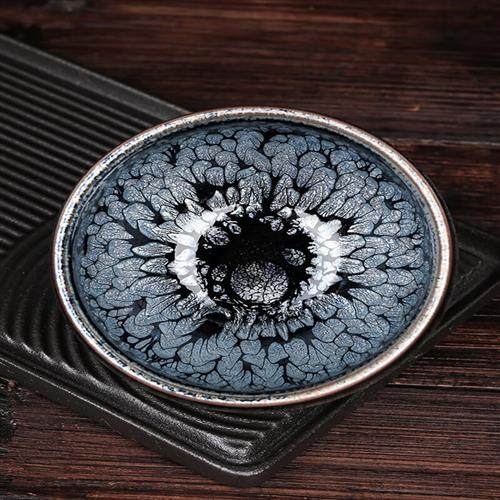 高档折影 品质牡丹花盏 建阳黑牡丹建盏茶杯茶具盏杯陶瓷主人杯茶