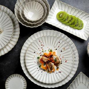 陶瓷餐具家用6人碗碟套装 高档LBOY 日式 创意碗盘碟筷子套装 盘子窑