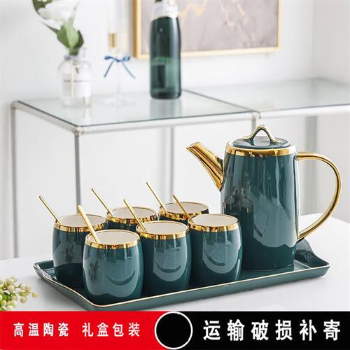 直销高档轻奢水杯茶具套装客厅杯具家用茶壶待客水具杯子陶瓷欧式