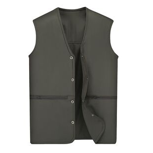 中老年春秋夏薄款 坎肩多口袋钓鱼摄影马夹 马甲两面穿休闲背心男士