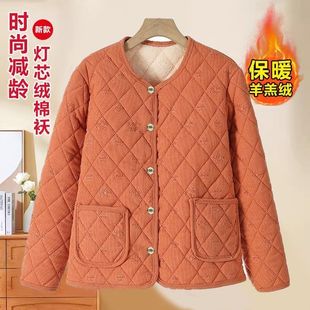 灯芯狨加绒加厚棉服国风棉袄百搭外套妈妈装 秋冬季 中式 女时尚 新款