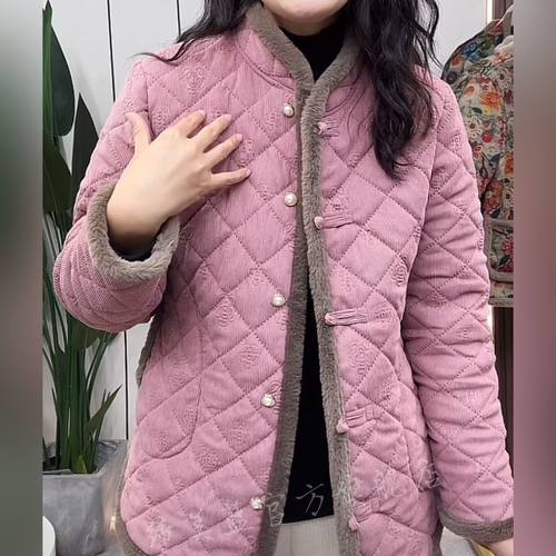 妈妈秋冬棉衣外套新款中老年冬季加绒加厚棉袄休闲保暖中式棉服