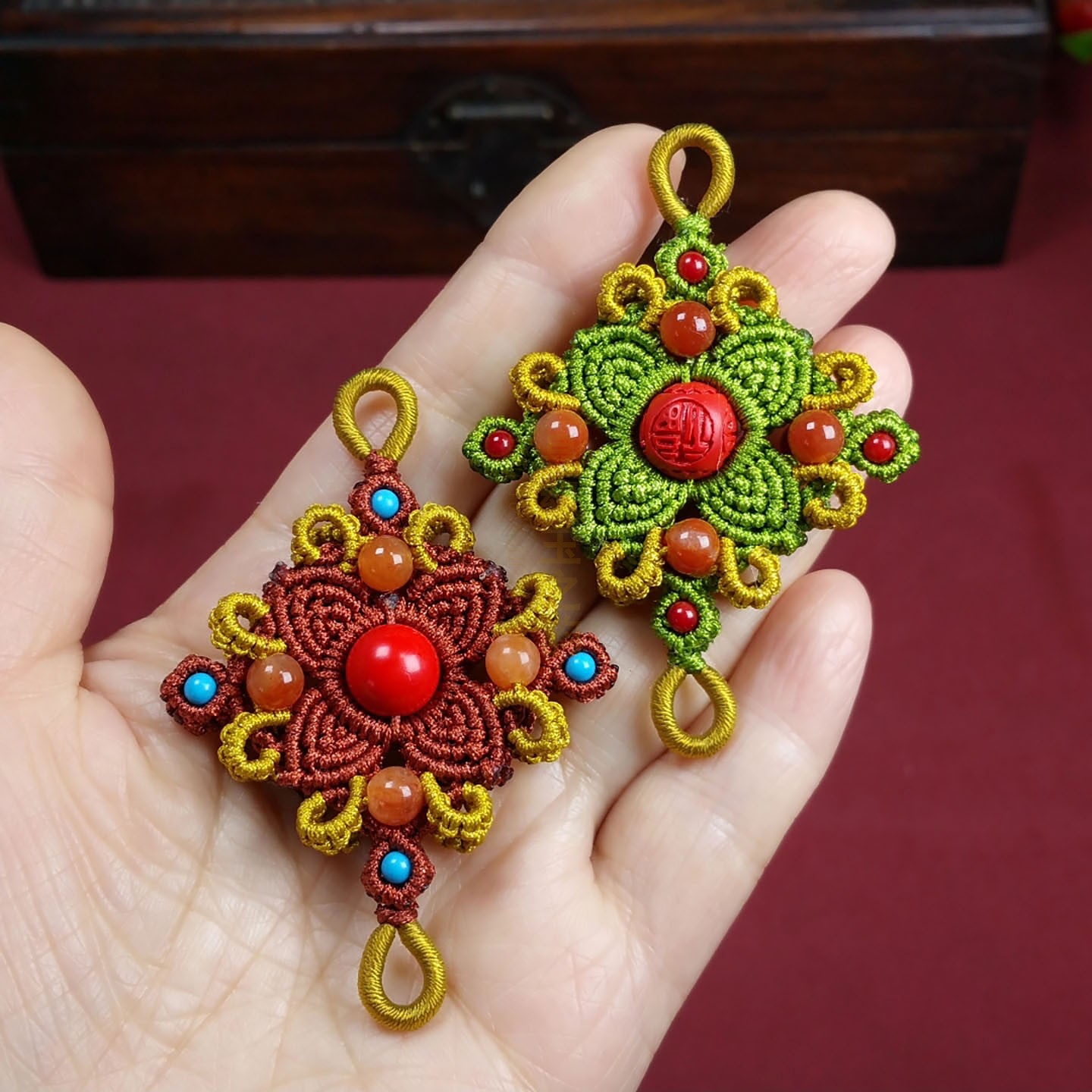 朱砂中国结配饰本命年保平安饰品